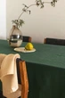 Льняная скатерть на стол TouchableLinen 1 шт 100х100 см Темно-зеленый - изображение 4