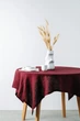 Льняная скатерть на стол TouchableLinen 1 шт 100 см (круглая) Вишневый - изображение 1