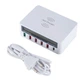 Зарядний пристрій WLX-818PF 100W 1xUSB QC3.0 / 4xUSB / 1xPD Type-C / бездротова зарядка Qi 10W - White - зображення 3