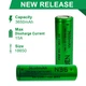Акумулятор 18650 літій-іонний (Li-Ion) Vapcell INR18650 N36, 3650mAh, 8A, 4.2/3.6/2.5V, Green - зображення 3
