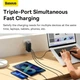 Мережевий зарядний пристрій Baseus GaN5 Pro USB + Type-C + кабель Type-C, 1 метр (100Вт, 5A, адаптер, 2 роз'єми, швидка зарядка) - Чорний - зображення 5