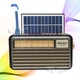 Портативный FM радиоприемник МЕІЕR МD 52І BT ФМ радио проигрыватель с флешкой USB на аккумуляторе с солнечной батареей с фонариком с повербанком с Bluetooth Блютуз, Серый - изображение 1