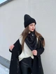 Шарф-бактус "Эдинбург", женский шарф, большой женский шарф, королевского черного цвета - изображение 3