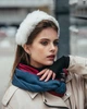 Кашемировый шарф "Милан", шарф снуд, зимний большой женский шарф, глубокого сине-бордового цвета - изображение 4