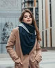 Шарф-бактус темно синий "Эдинбург", женский шарф, большой женский шарф, очень теплый и комфортный - изображение 3