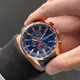 Мужские классические часы Curren 8351 синие с золотистым - изображение 2