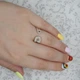 Серебряное открытое кольцо с фианитами "Булавка" - изображение 3