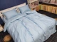 Комплект постільної білизни Komfort-tekstil LUX LIGHT BLUE 1/1 см (Євро на різ./Сатін-страйп) - зображення 5