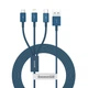 Кабель Baseus Superior Series Fast Charging Data Cable USB to M+L+C 3.5A 1.5 м Blue (CAMLTYS-03) - изображение 1