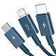 Кабель Baseus Superior Series Fast Charging Data Cable USB to M+L+C 3.5A 1.5 м Blue (CAMLTYS-03) - изображение 2