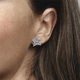 Серебряные Серьги-гвоздики Ассиметричные Небесные Звезды 292415С01 оригинал - изображение 3