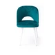 Стілець обідній м'який з зручною напівкруглою спинкою МАРК від виробника DrevoGoods ергономічний для дому (у кухню, вітальню) та офісу 47х81х48 см; Велюр: TOP Magic Velvet Смарагдовий (2220); дерев'яні ніжки: Білий (1935MAR) - зображення 2