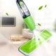 Умная швабра с распылителем и двойной щеткой 3 в 1 Spray Healthy Mop длинная ручка управление разбрызгиванием воды универсальная Зеленая - изображение 4