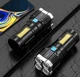 Ручний світлодіодний ліхтарик-лампа на акумуляторі L-S03 4 LED + COB чорний - зображення 2
