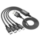 Кабель HOCO X76 4-in-1 Super charging cable (Type-C+Type-C+iP+Micro) Black (6931474767424) - изображение 4