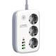Мережевий подовжувач фільтр LDNIO SEW3452 |WiFi Управління, 2500W, 2M, 3 розетки, 3USB/1Type-C, QC/PD, 3A/38W| White - зображення 1
