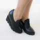 Масивні шкіряні ботильйони на танкетці Woman's heel чорні 40 (О-672) - зображення 2