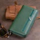 Вертикальный вместительный кошелек из кожи унисекс ST Leather 19304 Зеленый - изображение 4