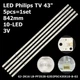 LED підсвітка Philips TV 43" 842mm GJ-2K16-430-D510-V4 LB-PF3528-GJD2P5C435X10-B-02 LBM420P1001-DM-2 5pcs=1set - изображение 1