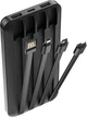 УМБ Forever TB-411 ALLin1 10000 mAh with cables USB-C + Lightning + microUSB Black (GSM103789) - зображення 2