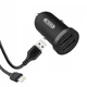 Автомобільний зарядний пристрій XO TZ08 2.1 A 2 Usb + кабель Black Lightning - зображення 1