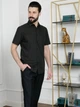 Сорочка для чоловіків чорна класична з коротким рукавом BROSTEM 47099kr M - изображение 1