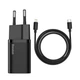 Мережевий зарядний пристрій Baseus 20W Super Si QC PD3.0 Type-C 3A + Кабель 2.4A Type-C to Lightning 1м Black (TZCCSUP-B01) - зображення 1
