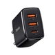Сетевое зарядное устройство на 30 Вт BASEUS Compact Quick Charger (2USB/1Type-C, QC/PD, 30W, 3A). Black - изображение 1
