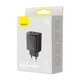 Сетевое зарядное устройство на 30 Вт BASEUS Compact Quick Charger (2USB/1Type-C, QC/PD, 30W, 3A). Black - изображение 10