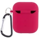 Силиконовый футляр с микрофиброй для наушников Airpods 1/2 Красный / Rose Red - изображение 2