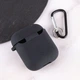 Силиконовый футляр с микрофиброй для наушников Airpods 1/2 Черный / Black - изображение 4