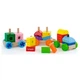 Деревянный поезд Viga Toys Яркие кубики (50534) - изображение 3