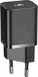 Мережевий зарядний пристрій Baseus Super Si Quick Charger 20W 1xType-C чорний (CCSUP-B01) - зображення 1