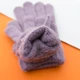 Перчатки для девочек 4 - 6 лет с цветочком (арт. 22-7-29) фиолетовый - изображение 3