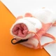 Варежки для малышей зимние с мехом на 1 - 2 года на веревочке с зайчиком (арт. 22-25-38) розовый - изображение 3