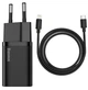 Мережевий зарядний пристрій Baseus Super Si Quick Charger 20W Sets Black + Type-C to Lightning Cable Black - зображення 1