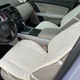 Накидки на передні сидіння автомобіля з Алькантари Lux ПАЙКА Квадратний ромб ніжно кремовий Преміум+ Передній комплект - зображення 5
