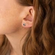 Золотые серьги - пусеты "Сердечки" с сапфирами сб0414gl Онікс - изображение 4