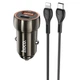 Автомобильное зарядное устройство с кабелем Lightning Быстрая зарядка HOCO Z46A |1USB, 18W| Серый - изображение 1