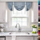 Коротка штора у італійському стилі з зав'язками Adagio Windows Decor Щільна синя фіранка 1х0,8м - изображение 1
