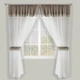 Короткие тюлевые шторы для кухни Adagio Windows Decor Ксения, Светло-коричневая занавеска с боковыми подхватами 140х170см (2шторы) - изображение 1
