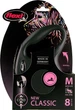Повідець-рулетка Flexi New Classic M Трос 8 м 20 кг Чорний (4000498022825) - зображення 1