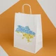 Пакет подарочный с патриотичным рисунком eko-kraft 260*150*350 мм Белый крафт пакет брендированный с ручками "Карта Украины" упаковка 5 шт - изображение 3