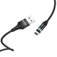 Кабель Hoco U76 магнітний з індикатором USB to Lightning 1.2m чорний - зображення 2