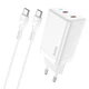 Сетевое зарядное устройство Hoco N23 45W GaN 2xType-C c кабелем Type-C - Type-C - изображение 4