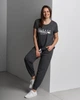 Женская хлопковая пижама батальная cо штанами и футболкой PLEASE SMILE Nicoletta 32037 4XL Темно-серый с белым - изображение 1