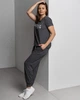 Женская хлопковая пижама батальная cо штанами и футболкой PLEASE SMILE Nicoletta 32037 4XL Темно-серый с белым - изображение 2
