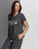 Женская хлопковая пижама батальная cо штанами и футболкой PLEASE SMILE Nicoletta 32037 4XL Темно-серый с белым - изображение 4