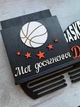 Медальница баскетбол, полка для медалей c держателем грамот Diy_UA Черная - изображение 2