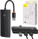 USB-хаб Baseus Lite Series 4-Port USB-A HUB Adapter USB-A to USB 3.0*4 25cm WKQX030001&nbsp;Black - изображение 7